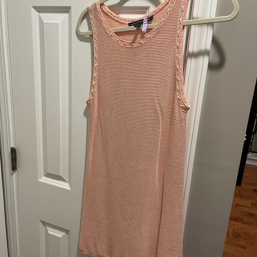 WHBM Shimmery Sleeveless Tunic Sweater - Peach - Size Small